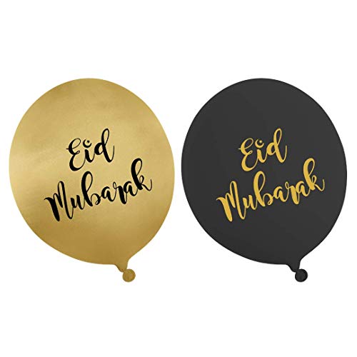 Peacock Supplies Peacock Supplies - Eid Party Balloons (10PK) - Black & Gold