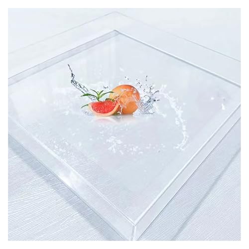 Transparent Acrylic Water Tank Display Box for Photography, Shallow Sink Prop, Deep Water Storage for Cosmetics, Coffee Tray, Desktop Organizer (30x30x5cm/11.8x11.8x2in)