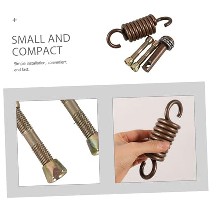 1set Heavy Duty Metal Hammock Swing Springs Hanging Chair Accessories for Porch Use Double Seat Spring Set - color: Coffee