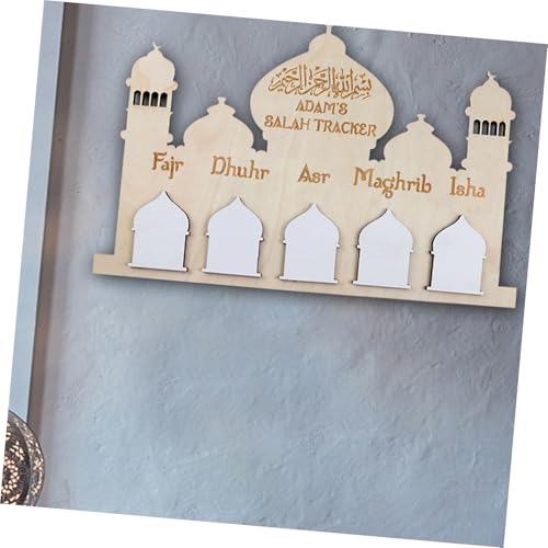 Ramadan Decorative Calendar Wooden Eid Mubarak Wall Hanging Ornament for Home Decor Countdown to Eid for Ramadan Decorations and Festive Atmosphere