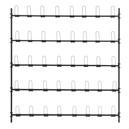 Boxing Glove Storage Rack, 5 Tiers Wall Mounted Metal Display Holder with Hooks, Heavy Duty Boxing Glove Organizer Shelf, Boxing Gloves Drying Rack for Gym, Home, Shopping Center