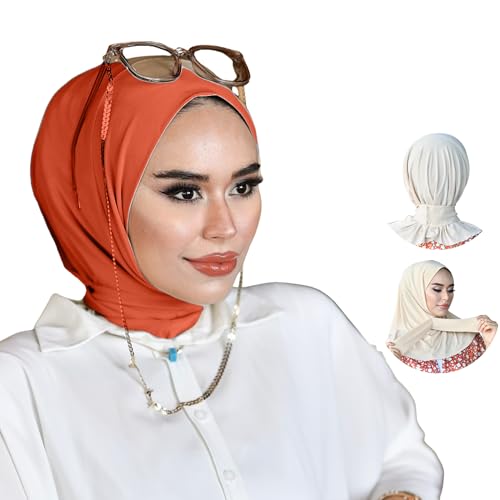 para life Snap Hijab for Women, Breathable Instant Hijabs|Standard Size Stretchable Cotton Sandy|Jersey Undercap - color: Cottage