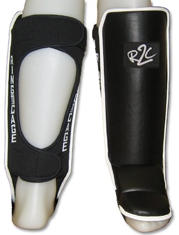 R2C Hook&Loop MMA Grappling Shin Instep - Open Back for Muay Thai, MMA, Kickboxing - size: X-Large