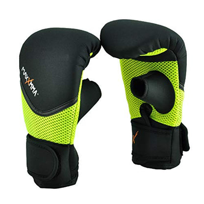 MaxxMMA Neoprene Washable Heavy Bag Gloves - Boxing Punching Training - color: Neon Yellow, size: Large-X-Large