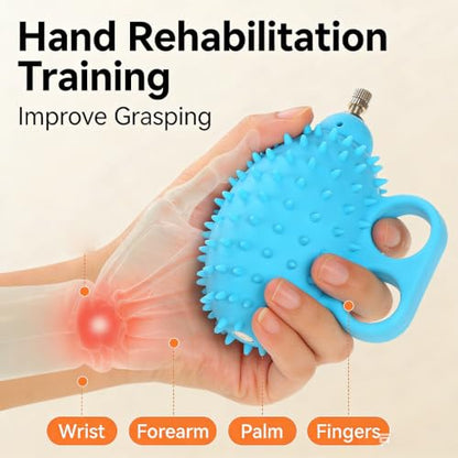 Hand Ball Finger Therapy Adjustable Grip Strengthener for Arthritis, Carpal Tunnel, Sports Recovery For Men Women - color: Blue