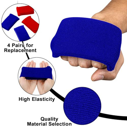4 Pairs Knuckle Guards for Boxing Gel Hand Guard Protection Knuckle Pads for Under Hand Wraps Muay Thai Kickboxing MMA Combat Sports Men Women - color: Red Blue
