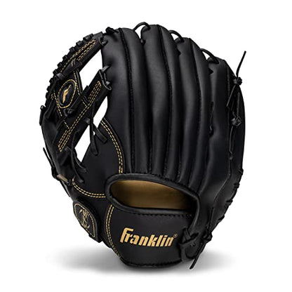 Franklin Sports Field Master Baseball + Softball Glove - Field Master Adult + Youth Baseball + Softball Mitt - Men's + Women's Gloves - color: Black/Gold, style: 11" - I Web
