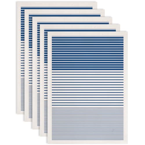 SUPERDANT 5 Pcs Navy Stripe Ceramic Underglaze Stickers Underglaze Transfer Paper Beginner Friendly Pottery Glaze Transfers for Dish Bowl Decor 14.57x20.47 Inch/37x52 cm - style: stripe
