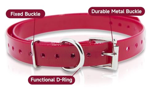 Waterproof TPU Replacement Strap for Dog Training Collar, 27.5 in - color: Red