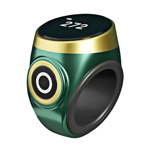 Smart Tasbih Zikr Ring Prayer Counter,Tasbih Counter Smart Ring,Waterproof Digital Tasbeeh Tasbih Finger Counter Muslim Islamic Prayer,Portable Electronic Smart Tally Counter - color: Emeralds
