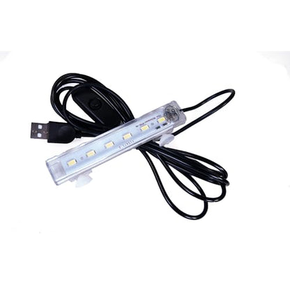 Penn-Plax Cascade Ultra Bright Mini LED Light - Submersible Aquarium Accent Light with 6 White Bulbs - USB Powered with On/Off Switch, Suction Cups or Clip Mount - Great for Desktop & Nano Fish Tanks