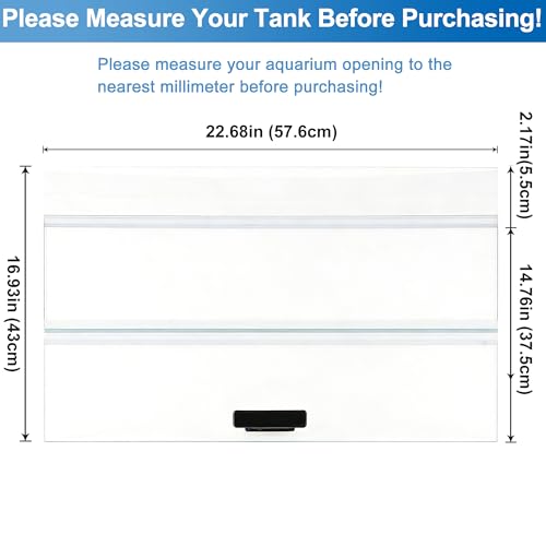 22.68×16.93×0.16 in 2 PCS Aquarium Lid Glass Canopy, Clear Tempered Glass Aquarium Fish Tank Hoods, Set for 70/75/90/110 Gallon Aquarium Fish Tank - size: 2PCS-22.68 x 16.93 x 0.16in