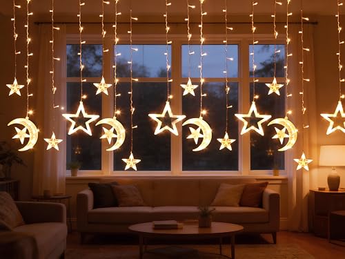 OLEEK Ramadan Lights Decorations - Ramadan Decorations for Home 2026 - Ramadan Decoration Lights - Ramadan Gifts for Kids - Ramadan Decor - Ramadan String Lights زينه رمضان - Ramadan led Lights - style: Integrated Crescent & Star