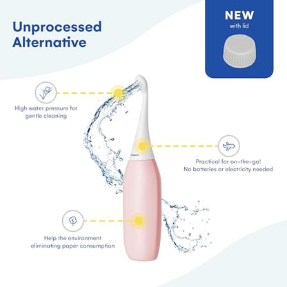 오리지널 HAPPYPO 휴대용 비데 l Easy-Bidet 2.0 교체용 물티슈와 샤워 화장실 l 휴대용 비데 스프레이 및 버트 샤워기 여행용 - 페리 보틀 산후 - 로즈 - color: 장미., size: 1개(1팩)
