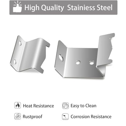 Stainless Steel Heat Plate Brackets, Burner Hanger Brackets Replacement for Chargriller 5050, 3001, 3008, 3030, 4000, 4208, 5072, 5252, 5650, 5050 Duo, Included Mounting Screws, Set of 6