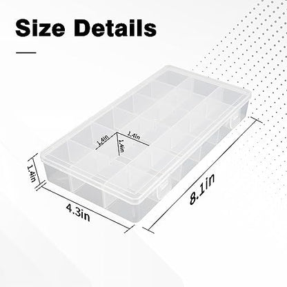OALCQ 24 Grids 36 Grids 2 Pcs Bead Organizer Box Tackle Box Organizers and Storage Rock Collection Storage Boxes - size: 24 and 36 grids 2 pcs