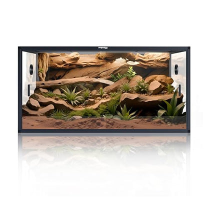 120 Gallon Reptile Tank for Bearded Dragon, Snake, Adult Reptile | Optimal Ventilation & Light Penetration by Rust Proof Mesh Top, Easy Assembly within 6 Steps with Clear Instruction - color: Ultimate Black, size: 120 Gallon