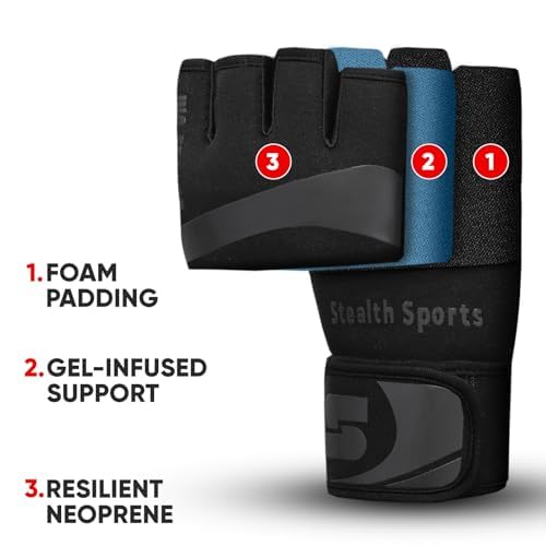 Boxing Inner Gloves Neoprene Wrist Support Padded Gel Wraps Hand Protection Boxing Bag Hand Wraps for Punching MMA Martial Arts Muay Thai Speed Bag Training – Under Mitts - size: Small