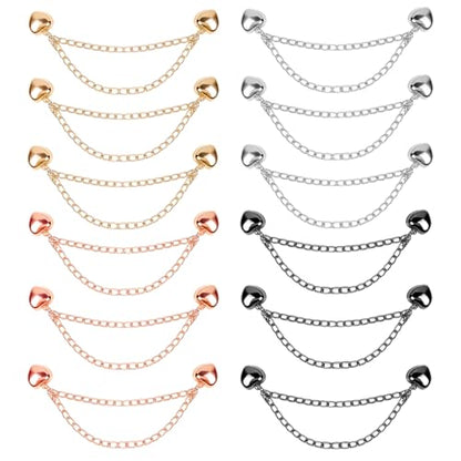 12 Pcs Magnetic Clothing Clips with Chain for Pants, Hems and Sleeves