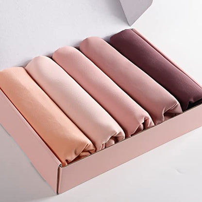 Febfim 4 PCS Muslim Women Soft Premium Solid Chiffon Hijab Scarves Shawl Long Scarf Wrap Scarves with Gift Box - color: Bronze
