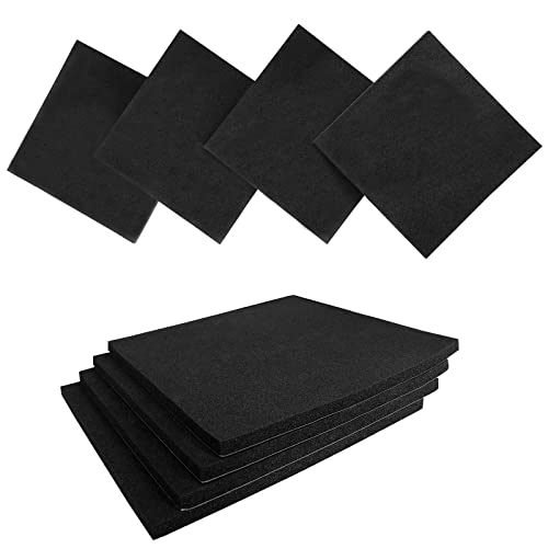 8 Pcs Black Adhesive Foam Pads Closed Cell Foam Sheets 1/4" Thick X 4" X 4" | Neoprene Rubber Foam Padding Self Stick Anti-Slip Anti-Vibration Pad for Protection (4 X 4 X 1/4 inches, 8Pcs) - size: 4in X 4in X 1/4in