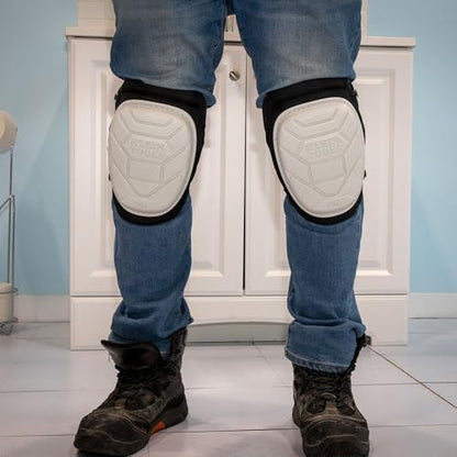KLEIN TOOLS 60896 Knee Pad, Non-Marring, Gel-Like Padding, Semi-Round Stabilizing Knee Pads with Adjustable Straps for Construction and Flooring - size: Non-Marring Stabilizer