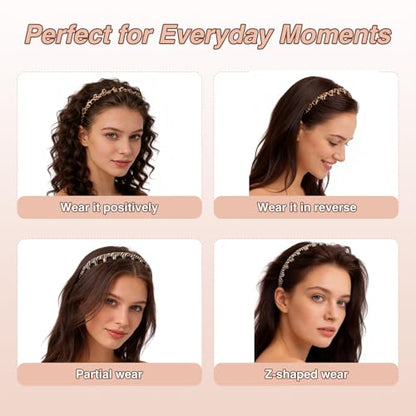 2pcs Silicone Comb Headbands for Women Non Slip, No Headache Headband with Teeth for Girls, Soft Head Bands for Women's Hair (Zebra & Leopard) - color: Zebra & Leopard