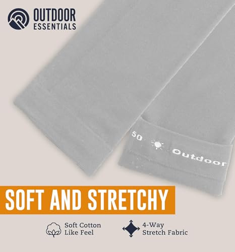 OutdoorEssentials UV Sun Sleeves for Men & Women, Cooling Arm Sleeves UPF 50+ | Golf, Tattoo Cover Up, Sun Protection - color: (2 Pairs): 1 Dark Gray, 1 Light Gray