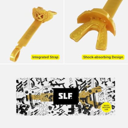 SLEEFS X Gold Football Mouth Guard - Lip/Mouthguard with Helmet Strap - Lip/Teeth Protector Mouthpiece - Moldable - for Youth/Adults, Men & Women Mouth Guard, Maximum Air Flow, Lacrosse, All Sports - color: Gold