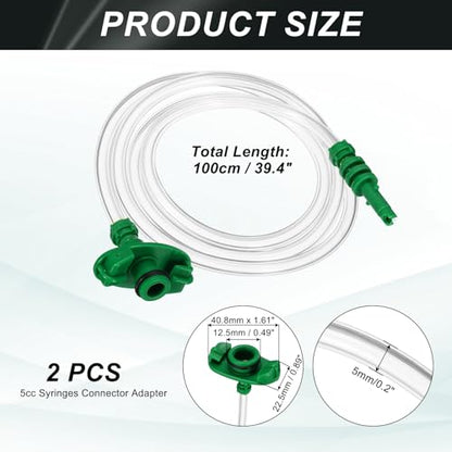 uxcell 2 Pcs Air Tube 5cc Glue Adhesive Dispenser Syringes Connector Adapter Replacement for Industrial Glue Liquid Cartridge Dispensing Accessories - size: 5cc