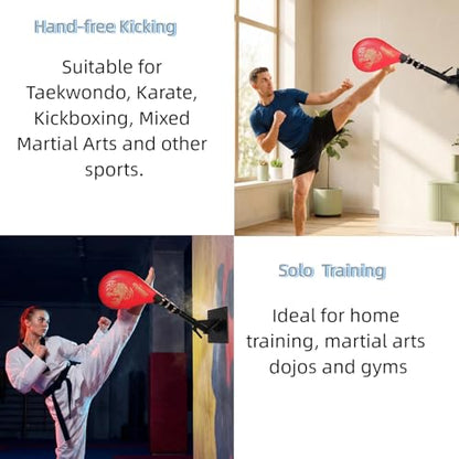 Wall Mount Kicking Pad, Taekwondo Kick Target with Adjustable Steel Stand, Wall Mounted Bracket Hands-Free Striking Pad