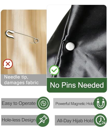 Strong Hijab Magnets for Women - 8 Pack Magnetic Scarf Pins & Clips Secure Hold, Invisible Under Scarf for Muslim Clothing and Accessories (4, Misty Gold) - color: Misty Gold