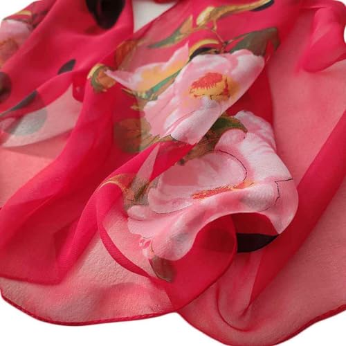 Pokeedioty Scarfs for Women Lightweight Fashion Scarves Elegant Floral Pattern Sheer Scarfs Sunscreen Shawls Wraps - color: P 053