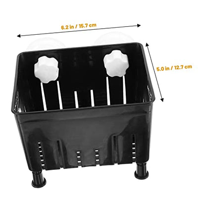 Generic Aquarium Isolation Box Fish Breeding Box for Tortoise Nursery Tank for Baby Fish Observation Window Plastic Rubber Construction - color: Black