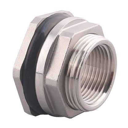 DERNORD 1" Female Bulkhead Water Tank Connector Stainless Steel Bulkhead Fittings Pack of 5 - size: 1 Inch, style: Pack of 5