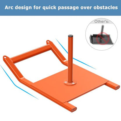 Weight Sled Fitness Strength Training Sled Weighted Sled Fits 1" & 2" Weight Plates Workout Sled Exercise Sled for Speed and Soccer Training