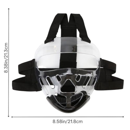 Taekwondo Sparring Mask, Face Shield Face Protection Cover, Transparent Protective Thickening Head Gear, Detachable Removable Headgear Figh Helmet for Fighting Sports Karate Kickboxing Boxing