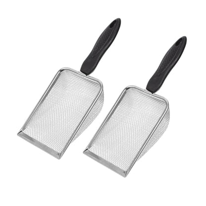 KESYOO 2PCS Stainless Steel Reptile Substrate Shovels Portable Litter Scooper for Turtles Lizards and Snakes Easy Clean Poop Cleaner for Reptiles