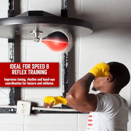 Ringside Boxing Speed Bag – Durable Leather Construction with Reinforced Triple-Stitched Seams and Heavy-Duty Attachment Loop,for Speed and Reflex Training - size: Large (New)