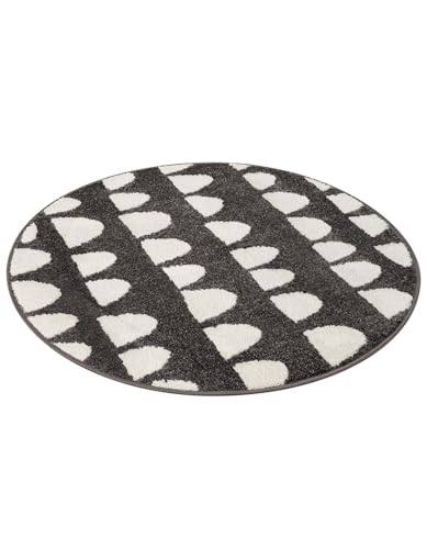 Rugs.com - Whimsy Kids Rug – 3 Ft Round Dark Gray Easy-Clean Stain-Resistant Area Rug for Playrooms, Nurseries, and Kids Bedrooms - color: Dark Gray, size: 3'3" (Round)
