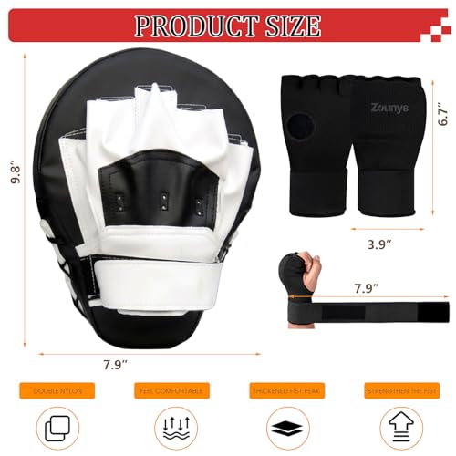 4-in-1 Boxing Gloves and Punching Mitts Set, MMA Sparring Gloves, Boxing Mitts and Pads, Youth Toddler Boxing Gloves Gear for Sparring Training, Complete Kit for Beginners Boys Girls Age
