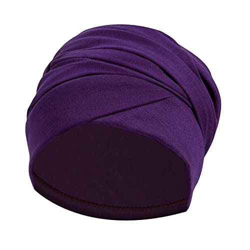 Turban Head Wrap Scarf,African Women' Soft Long Scarf Shawl Hair Bohemian Headwrap Stretch Headband Tie - color: Purple