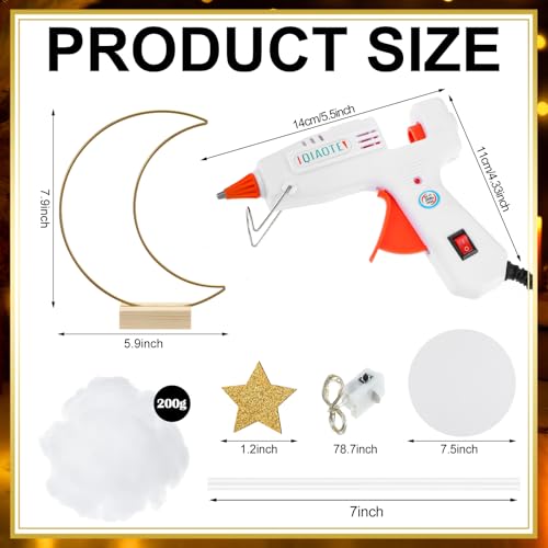 Wonderjune 6 Sets Twinkle Twinkle Little Star Baby Shower Gender Reveal Centerpieces Decorations DIY Moon and Stars Decor Over The Moon Light Star Cloud Centerpieces for Baby Shower Tables DIY Crafts