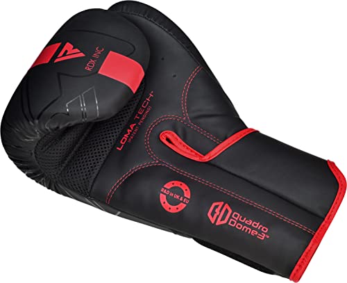RDX Boxing Gloves, Pro Training Sparring, Maya Hide Leather, Muay Thai MMA Kickboxing, Men Women Adult, Heavy Punching Bag Focus Mitts Pads Workout, Ventilated Palm, Multi Layered, 8 10 12 14 16 18 Oz - color: RED, size: 10 OZ