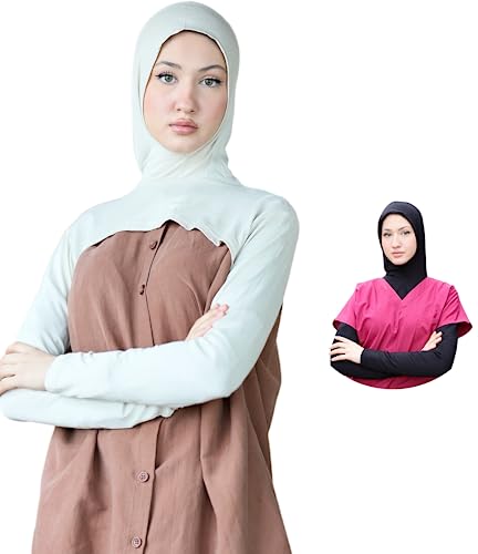 para life Hijab-Dickey-BoleroArm Sleeve With Hijab-Hijab&Armsleeve|Shrugs For Women-Arm Sleeve|Arm Sleeves For Women - color: Beige