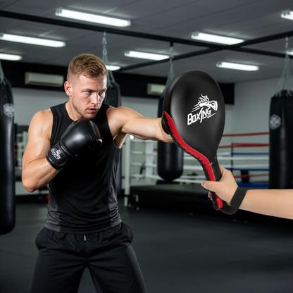 Cididu 2 Pack Boxing Target Paddles, Durable Taekwondo Kick Pad Adult Youth | PU Strike Pads Punching Paddles with Wristband for MMA Martial Arts TKD Karate Kickboxing Training Sparring Equipment