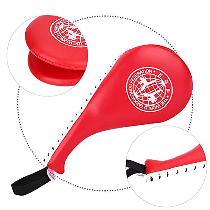 Taekwondo Kick Pad - 15x7 Inch PU Leather Strike for Karate, Muay Thai, and Martial Arts Training - color: Red