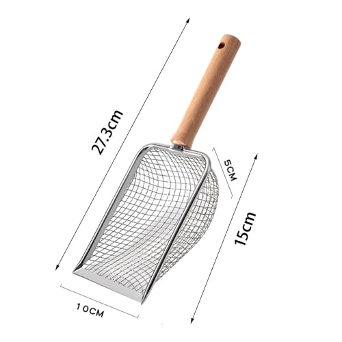Cats Litter Pets Sifter Spade Portable Kitty Spade Kitten Aquarium Deep Spade with Handle Litter Box Scooper, mesh 5x5mm