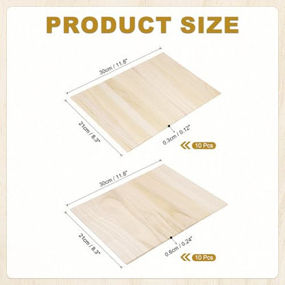 PATIKIL Wood Breaking Board 3mm 6mm Thick, 20 Pack Karate Martial Arts Boards Wooden Kick Board Training Accessory for Adult Taekwondo Punching Karate Practice Performing
