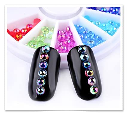 3D Nail Art Rhinestones Nail Metal Caviar Beads Sparkle Charms Pearls Fashion Nail Art Decorations 4 Wheels - color: 4 Wheels Sparkle Beads